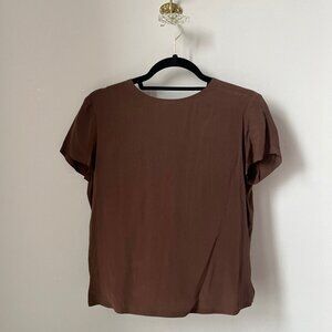 100% silk brown shell blouse by CITY SILK